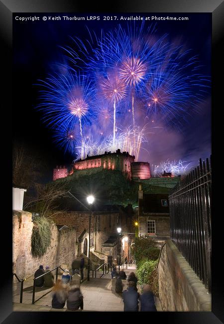 Edinburgh 2017 New year Fireworks Framed Print by Keith Thorburn EFIAP/b