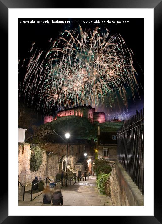Edinburgh 2017 New year Fireworks Framed Mounted Print by Keith Thorburn EFIAP/b