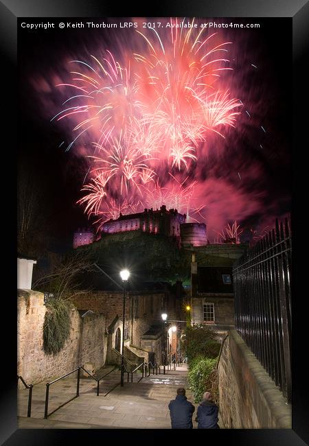 Edinburgh 2017 New year Fireworks Framed Print by Keith Thorburn EFIAP/b