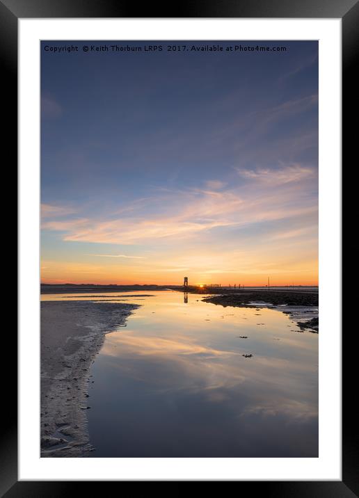 Lindisfarne Causeway Sunrise Framed Mounted Print by Keith Thorburn EFIAP/b