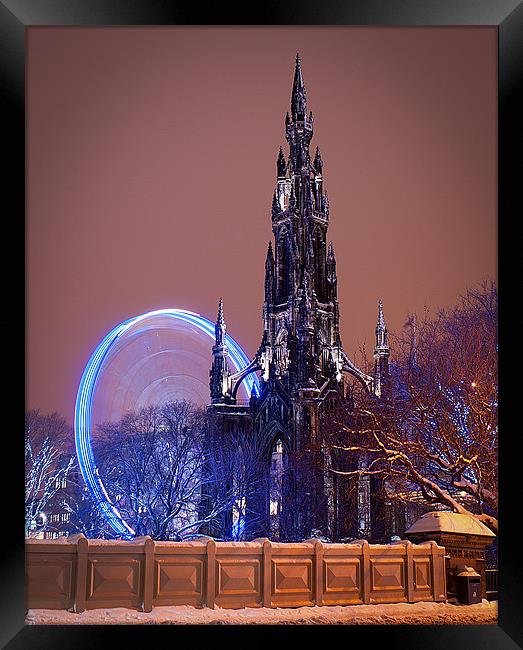 Scott Monument during the winter festival Framed Print by Keith Thorburn EFIAP/b