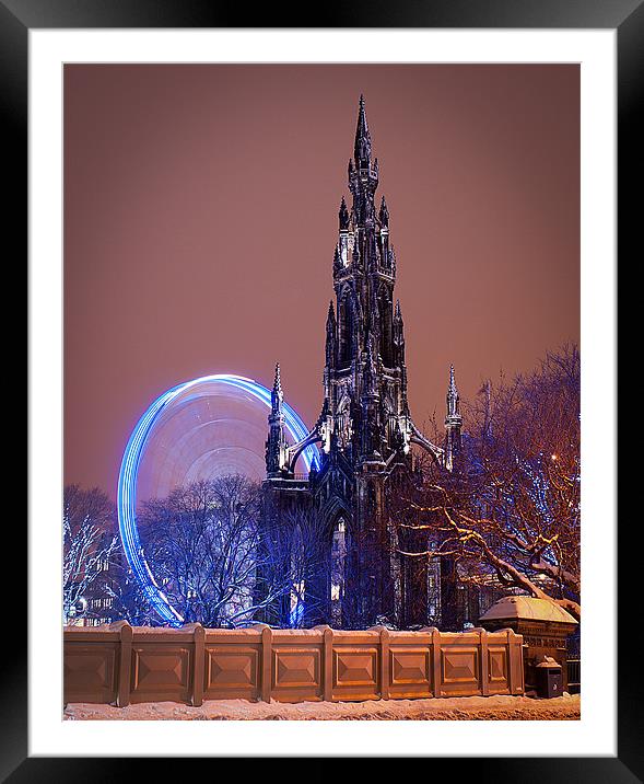 Scott Monument during the winter festival Framed Mounted Print by Keith Thorburn EFIAP/b