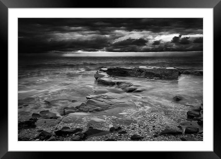 Moody Sea Rock Framed Mounted Print by Keith Thorburn EFIAP/b