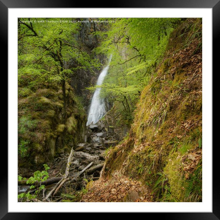 A waterfall in the forest Framed Mounted Print by Keith Thorburn EFIAP/b