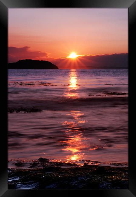 Sunset over Fidra Island Framed Print by Keith Thorburn EFIAP/b