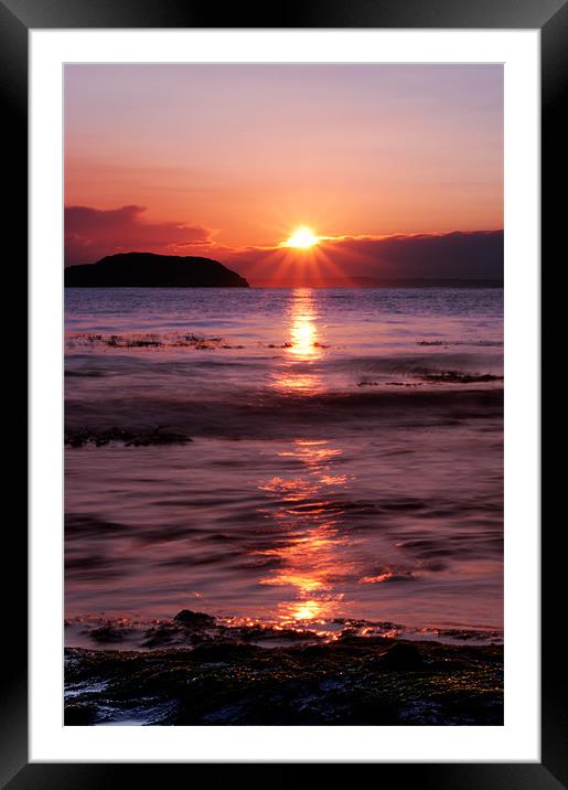 Sunset over Fidra Island Framed Mounted Print by Keith Thorburn EFIAP/b