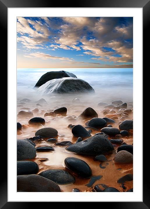Stone Beach Framed Mounted Print by Keith Thorburn EFIAP/b