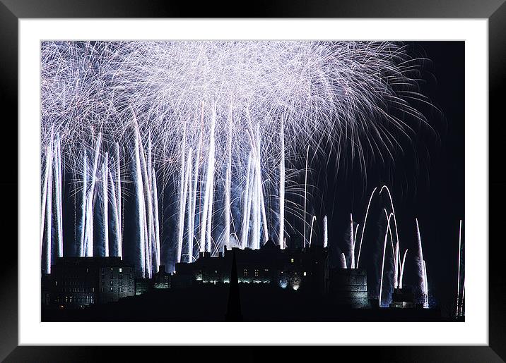 Edinburgh Castle with Fireworks Framed Mounted Print by Keith Thorburn EFIAP/b