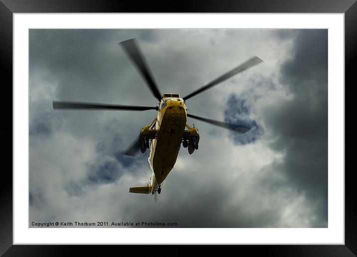 RAF Rescue Helicopter Framed Mounted Print by Keith Thorburn EFIAP/b