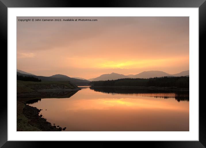Sunrise at Laggan Dam in the Scottish Highlands. Framed Mounted Print by John Cameron