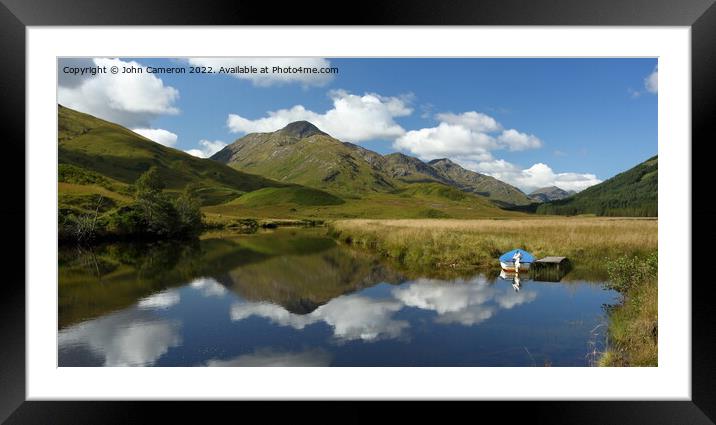 Kinlocharkaig at the head of Loch Arkaig. Framed Mounted Print by John Cameron