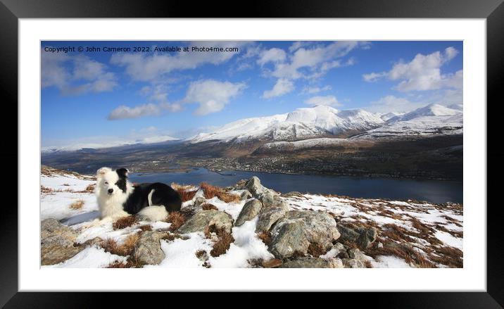 Fort William, Ben Nevis and Loch Linnhe in winter. Framed Mounted Print by John Cameron
