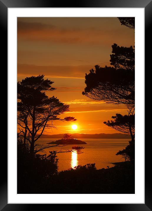 Highland Sunset Framed Mounted Print by John Cameron