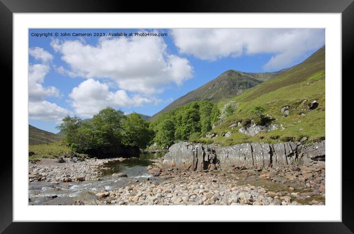 River Roy in Glen Roy in the Scottish Highlands. Framed Mounted Print by John Cameron