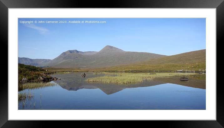 Black Mount on Rannoch Moor from Lochan Na Stainge Framed Mounted Print by John Cameron