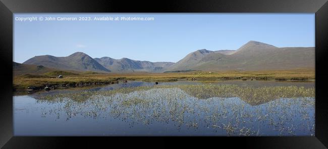 Lochan Na Stainge and the Black Mount. Framed Print by John Cameron