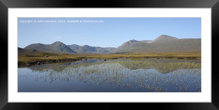 Lochan Na Stainge and the Black Mount. Framed Mounted Print by John Cameron