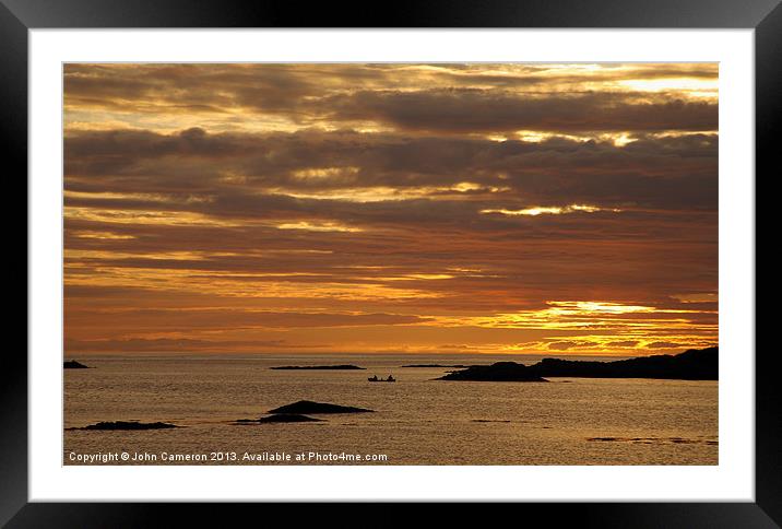 Sunset from Traigh,Arisaig. Framed Mounted Print by John Cameron