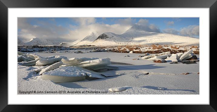 Loch Buidhe on Rannoch Moor. Framed Mounted Print by John Cameron