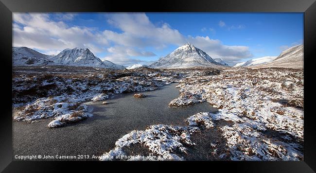 Majestic Winter Wonderland in Glencoe Framed Print by John Cameron