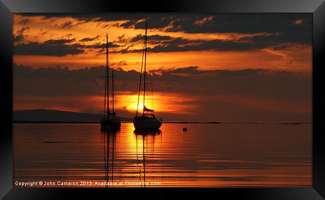 Sunset from Rhu, Arisaig. Framed Print by John Cameron