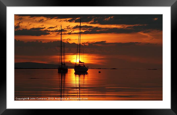 Sunset from Rhu, Arisaig. Framed Mounted Print by John Cameron