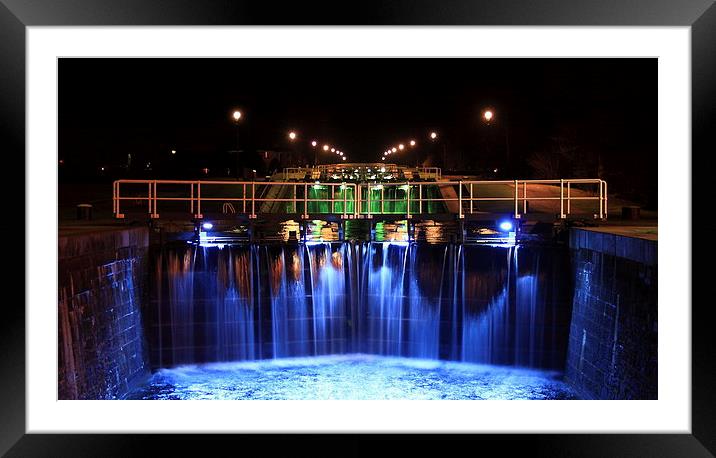 Neptunes Staircase at night. Framed Mounted Print by John Cameron