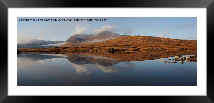  Autumn reflections in Loch Ba. Framed Mounted Print by John Cameron
