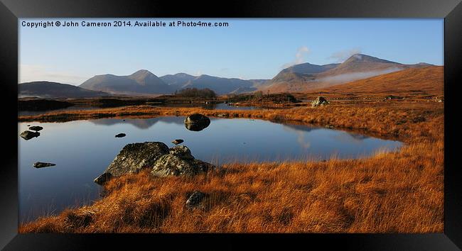  Autumn colours, Loch Ba. Framed Print by John Cameron
