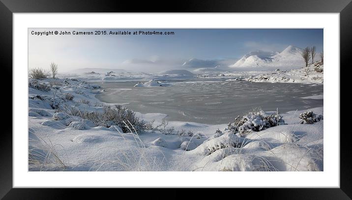  Cold winters morning in Glencoe on Rannoch Moor. Framed Mounted Print by John Cameron