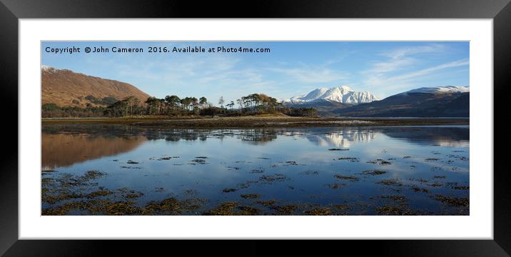 Ben Nevis from Inverscaddle Bay. Framed Mounted Print by John Cameron