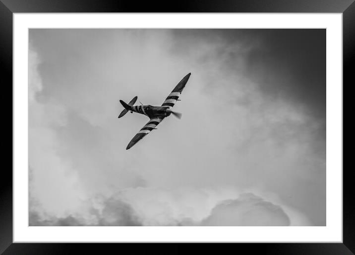 Spitfire AB910 Framed Mounted Print by J Biggadike