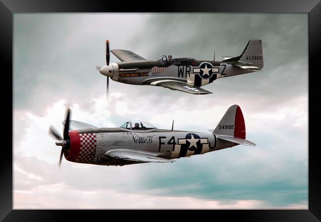 Little Friends P51 and P47 Framed Print by J Biggadike