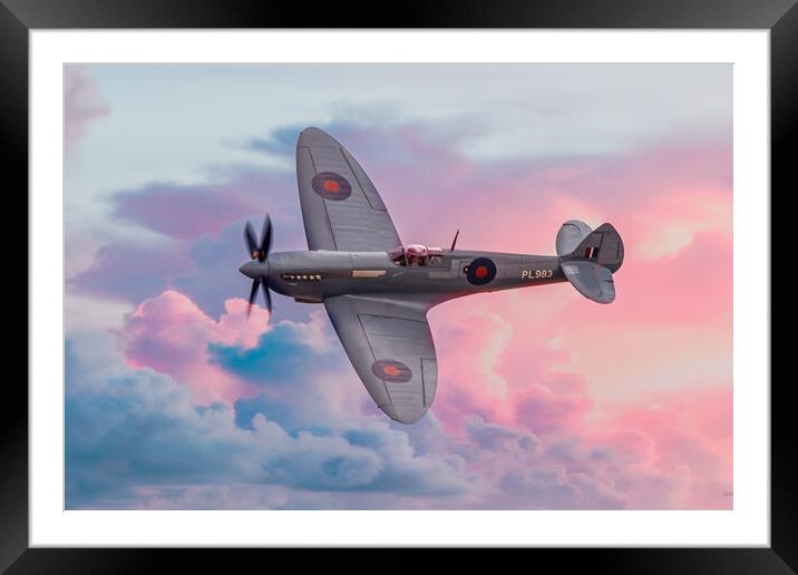Supermarine Spitfire NHS Framed Mounted Print by J Biggadike