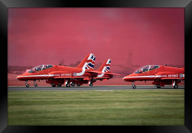 Red Arrows Take Off Framed Print by J Biggadike