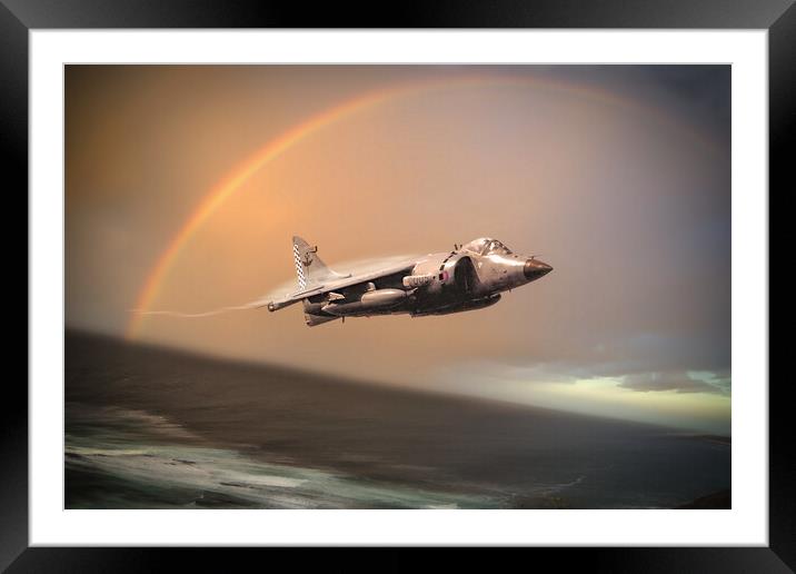 Sea Harrier Out Of The Storm Framed Mounted Print by J Biggadike