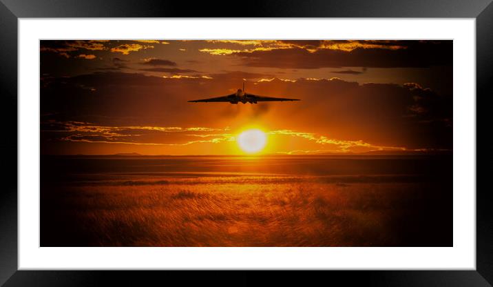 Vulcan Bomber Sunset Framed Mounted Print by J Biggadike