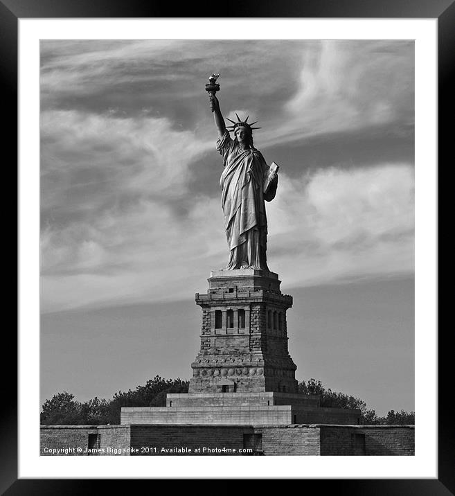 Lady Liberty B&W Framed Mounted Print by J Biggadike