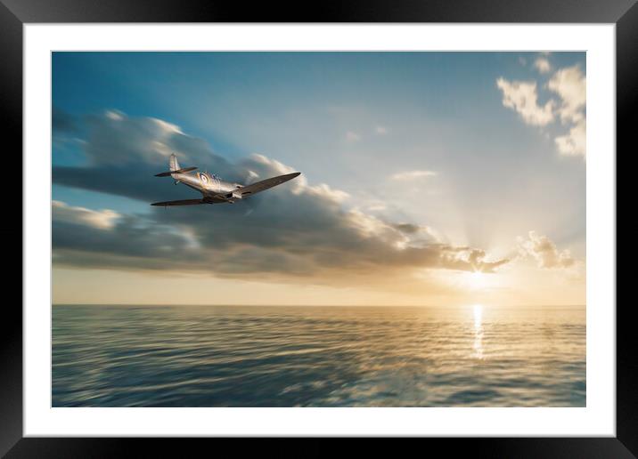 Spitfire - A Short Hop Framed Mounted Print by J Biggadike