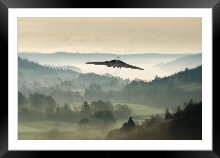 Vulcan In The Mist Framed Mounted Print by J Biggadike