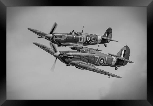 Hurricane and Spitfire Framed Print by J Biggadike