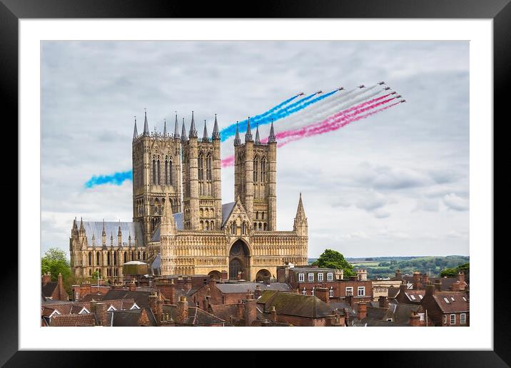 Red Arrows Lincolns Finest Framed Mounted Print by J Biggadike