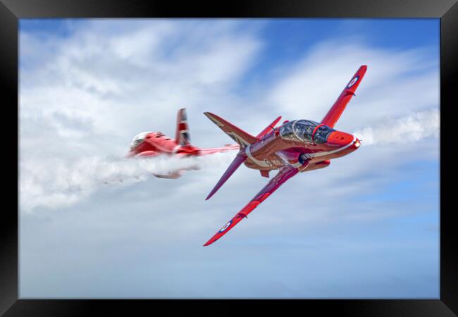 Red Arrows Synchro Pass Framed Print by J Biggadike