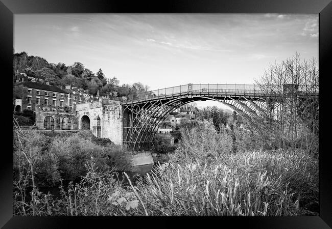 Ironbridge Gorge Mono Framed Print by J Biggadike