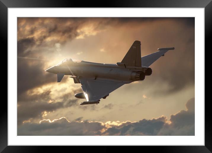 Eurofighter Typhoon Sunset Framed Mounted Print by J Biggadike