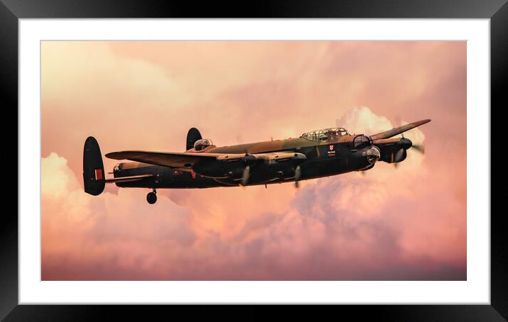 Avro Lancaster Bomber Framed Mounted Print by J Biggadike