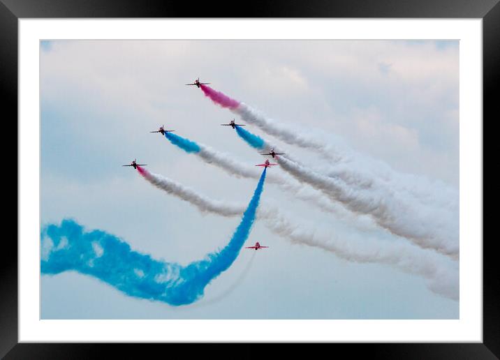 Red Arrows Double Goose Framed Mounted Print by J Biggadike