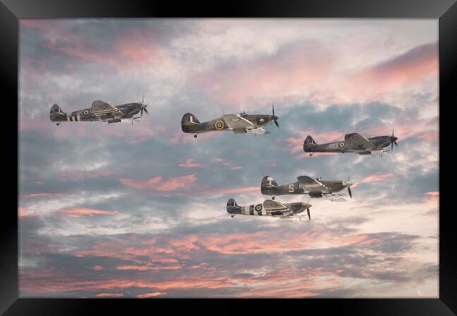 Fighters of the Battle of Britain Memorial Flight Framed Print by J Biggadike