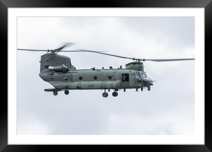 RAF Chinook Display Framed Mounted Print by J Biggadike