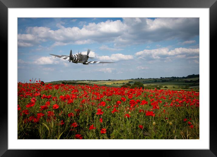 Spitfire The City of Exeter Framed Mounted Print by J Biggadike